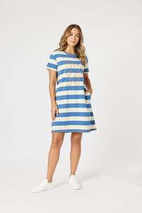 Threadz: LOVE & KISSES DRESS BLUE/NATURAL