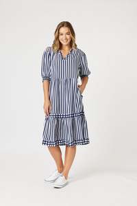 Threadz: HARLEQUIN STRIPE TIER DRESS