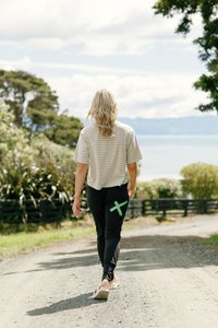 APARTMENT PANTS BLACK WITH KELLY GREEN X