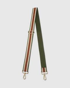 Louenhide: STRIPE WEBBING BAG STRAP TAN