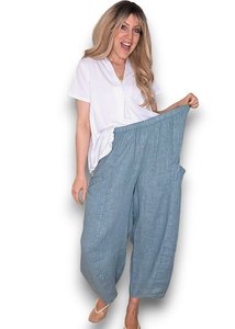 BARREL LINEN PANTS SEAFOAM