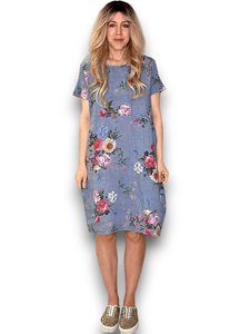 Helga May: JUNGLE DRESS BOUQUET PETROL