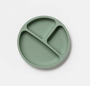Over The Dandelion: SILICONE DIVIDED PLATE - SOFT MOSS