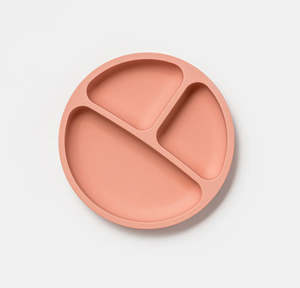 Over The Dandelion: SILICONE DIVIDED PLATE - DIXIE PINK