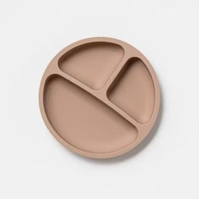 Over The Dandelion: SILICONE DIVIDED PLATE - ALMOND