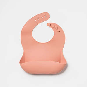 Silicone Tableware: SILICONE BIB - DIXIE PINK