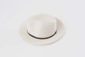 Borsalino Hat Leather Strap Off White