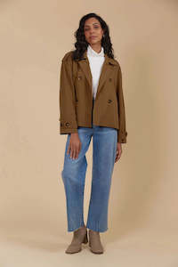Jackets Coats: Isle of Mine Freya Crop Trench Toffee