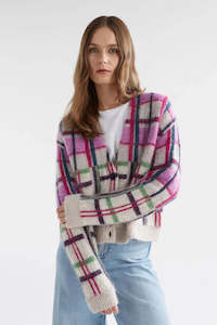 Sweater Knits: Elk Ostti Cardigan New Navy Check