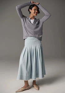 POL Reece Skirt Denim Light Wash