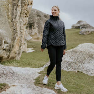 Jackets Coats: Moke Melissa Quilt Jacket Black