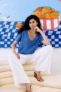 Tops: Eb & Ive Artemis V Knit Top Aegean