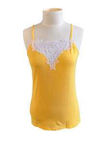 EGi 1775 Lace Trim Tank Yellow