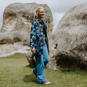 Jackets Coats: Moke Georgie Raincoat Night Bloom (Evie Kemp)