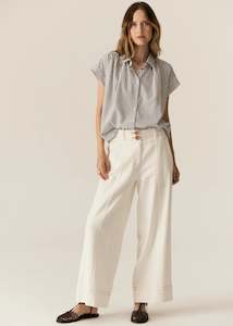 Pants Shorts: Pol Carsen Full Length Pant Ecru
