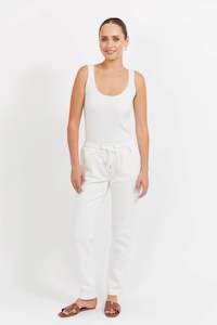 Haven Dalton Denim Pant White