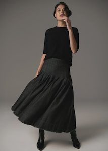 POL Reece Skirt Denim Black Wash