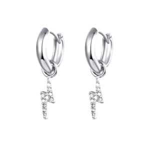 Mē the Label Thunderbolt Mini Hoops Silver