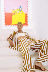 Clothing: Eb & Ive Treville Stripe Shirt Caramel