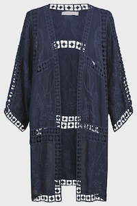 Isle Of Mine: Isle of Mine Oline Lace Kimono One Size Navy