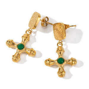 Jewllery: Mē the Label Biddie Earrings Emerald