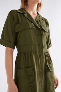 Elk Eine Shirt Dress Bright Olive