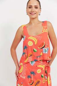 Tops: Haven Cabana Tank Brasil Coral