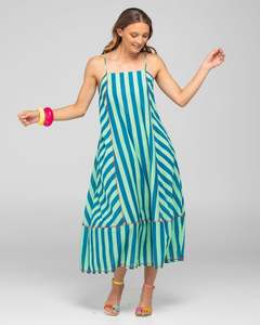 Dresses: Boom Shankar Sami Dress Capri Blue