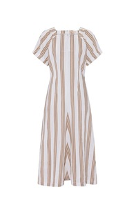 Pol Parc Dress Camel Stripe
