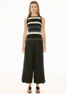 Tops: POL Fey Ribbed Tank Black Multi