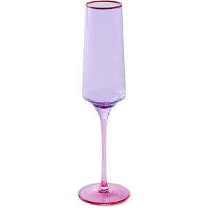 Homeware: Kip & Co Lilac Colour Block Champagne Glass 2P Set