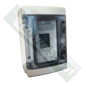 Breakers And Enclosures: 4-way Weatherproof (IP65) DIN Rail Enclosure