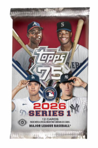 Misc: 2026 Topps Series 1 MLB Hobby Pack – 12 Cards