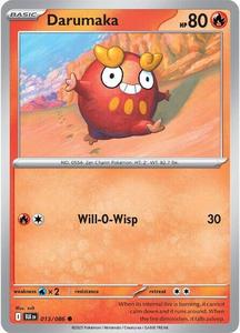 Pokémon Darumaka 013/086 Common Reverse Holo – Black Bolt NM