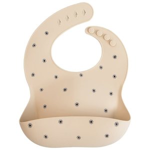 Bibs Bibs: Silicone Baby Bib - Black Daisy
