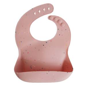Bibs Bibs: Silicone Baby Bib - Powder Pink Confetti