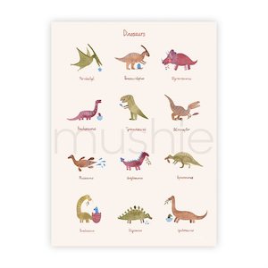 Mushie Posters: Mushie Dinosaur Poster