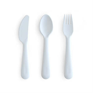 Mushie Fork Spoon Sets: Cutlery set (Knife Fork Spoon) - Powder Blue
