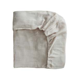 Mushie Crib And Bassinet Sheets: Mushie Crib/Bassinet Sheet - Fog