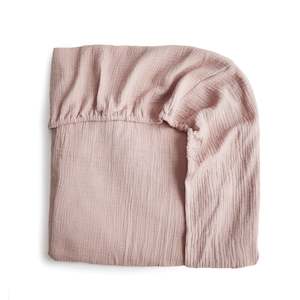 Mushie Crib And Bassinet Sheets: Mushie Crib/Bassinet Sheet - Blush