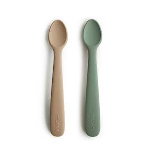 Mushie Feeding Spoons: Mushie Feeding Spoon - Dried Thyme / Natural