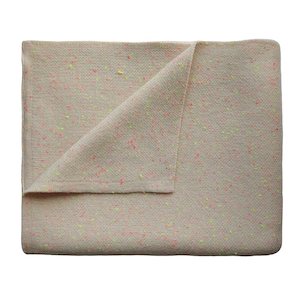 Mushie Knitted Baby Blankets: Knitted Blanket - Confetti Peach