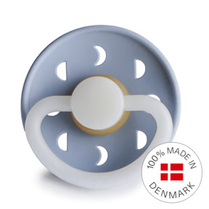 Frigg Night Pacifiers Latex Silicone: Moon Phase Latex Pacifier (Powder Blue Night)