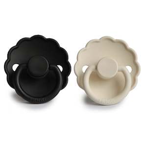 Daisy Silicone Pacifier Cream / Jet Black