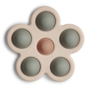 Mushie Press Toys: Flower Press Toy (Dried Thyme/Natural/Shifting Sand)