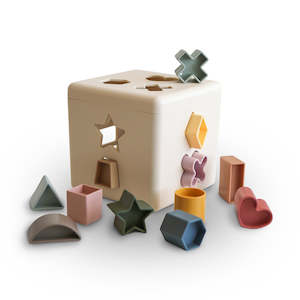 Mushie Stacking Toys: Shape Sorting Box