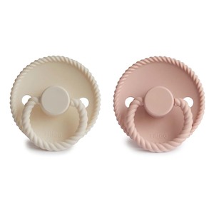 Rope Two Colour Packs: Rope Silicone Pacifier Blush / Cream