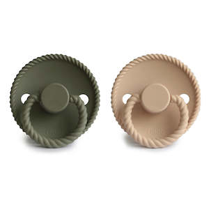 Rope Silicone Pacifier Croissant / Olive
