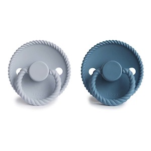 Rope Two Colour Packs: Rope Silicone Pacifier Powder Blue / Ocean View