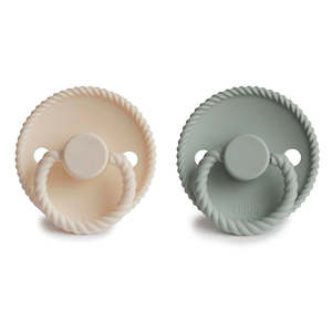Rope Two Colour Packs: Rope Silicone Pacifier Cream / Sage